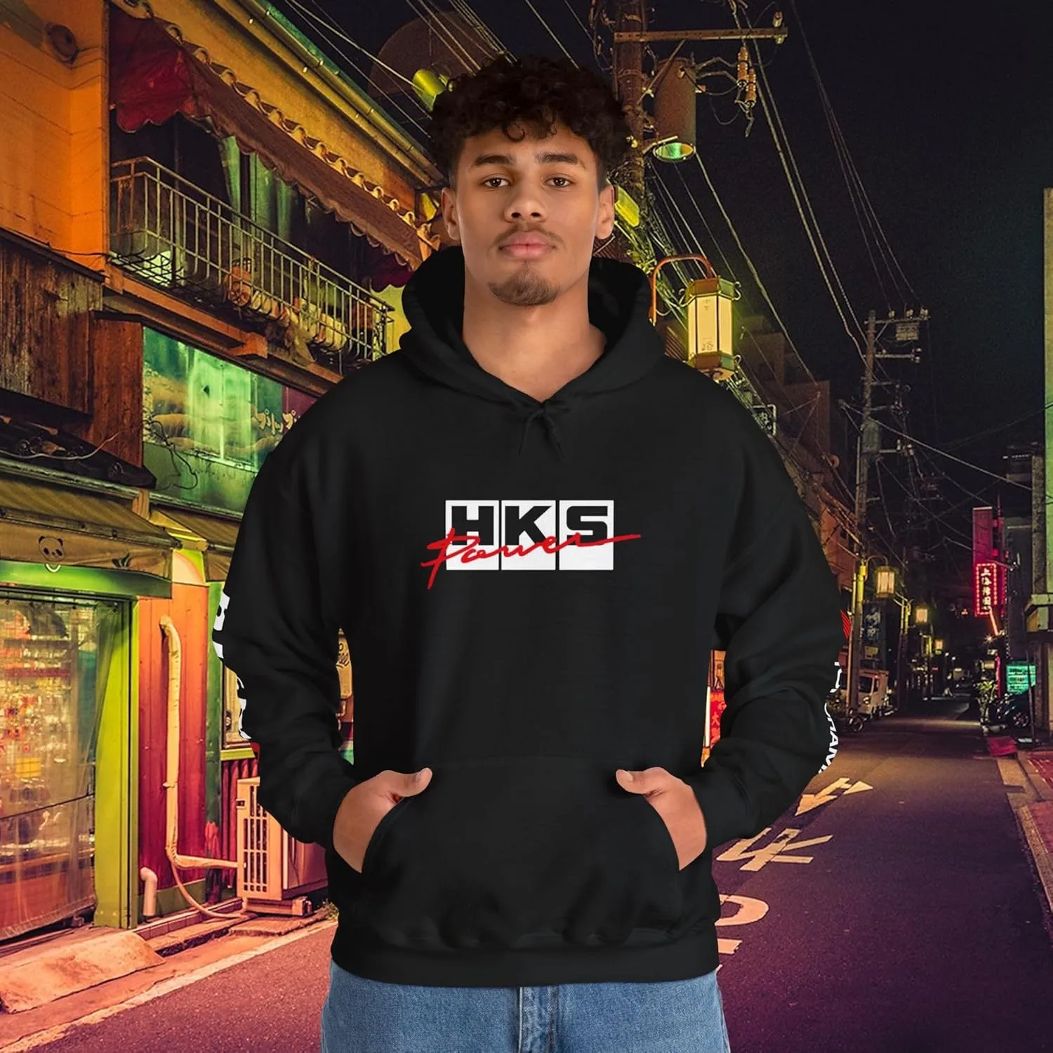 Skyline R34 HKS GTR Premium Hoodie - Skyline Pullover, Racing Apparel, Streetwear, Gift for Him, Automotive Clothing