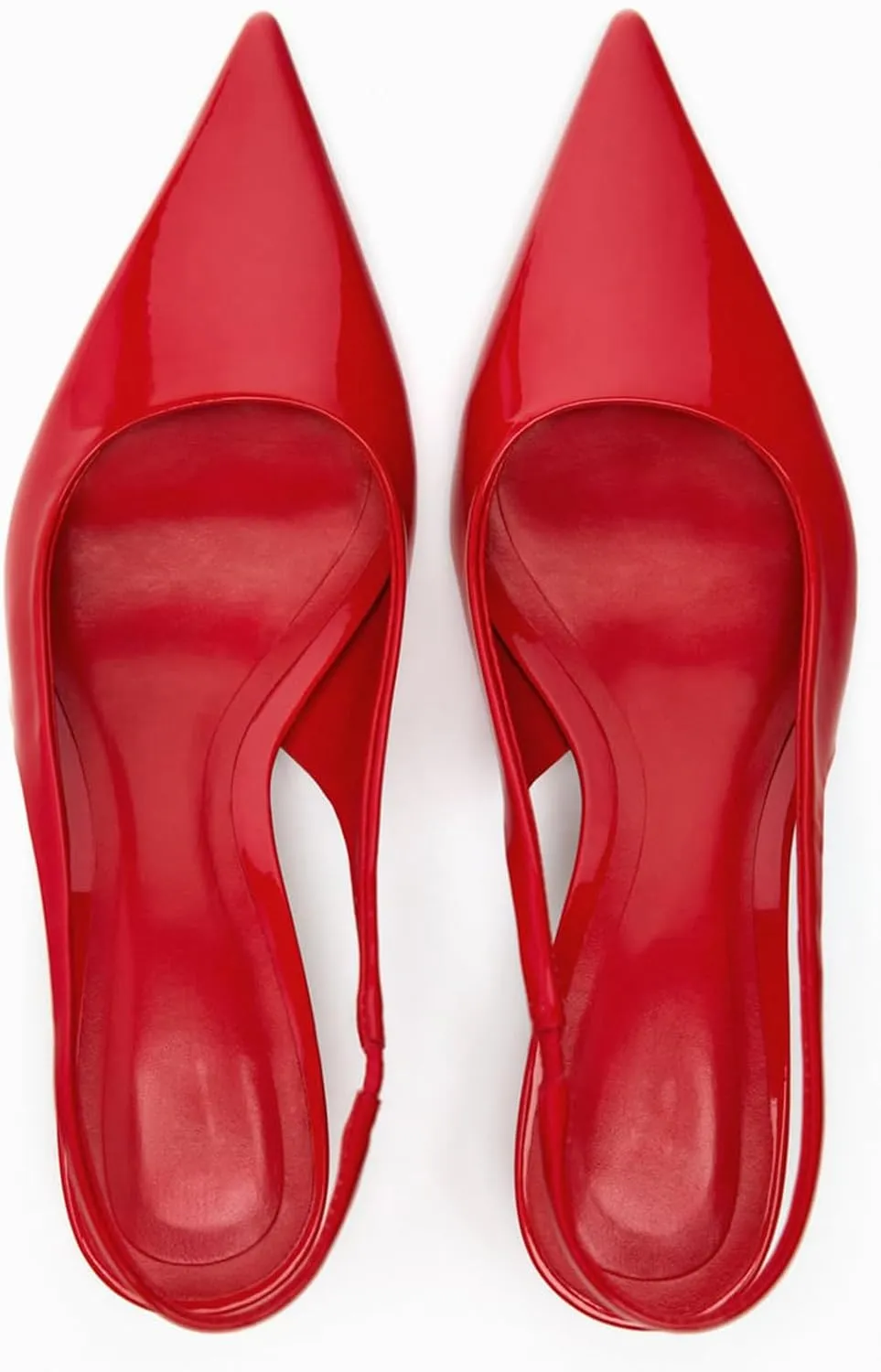 Slingback Kitten Heels for Women Pointed Toe Pumps Metallic Silver Heels