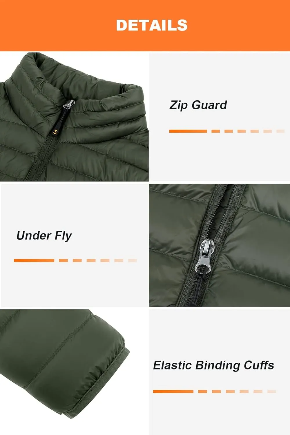 SLOW DOWN Men Lightweight Down Puffer Jakcet, Packable Winter Puffy Down Jacket