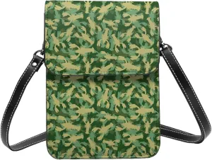 Small Crossbody Bags for Women, Leather Crayfish Army Cell Phone Cross Body Bag Wallet Purses
