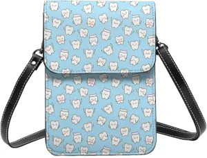 Small Crossbody Bags for Women, Leather Cute Teeth Cell Phone Cross Body Bag Wallet Purses