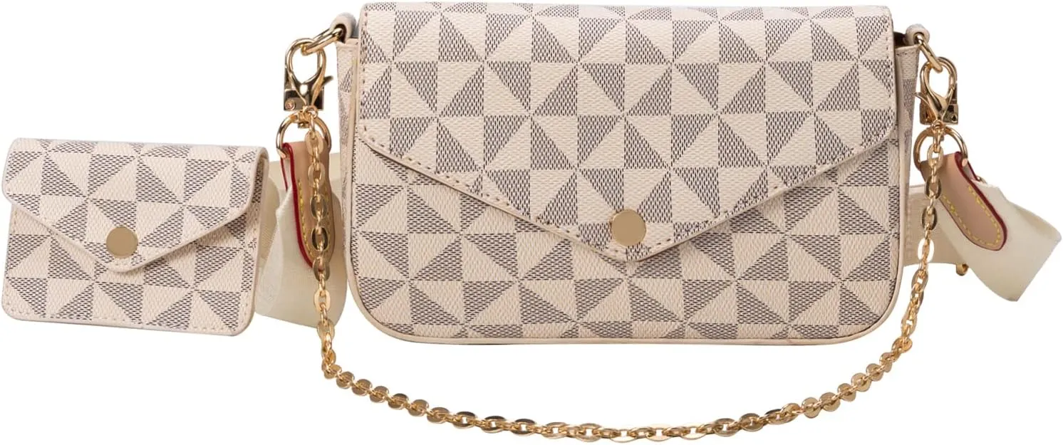 Small Crossbody Bags for Women Stylish Designer Purses White Messenger Bags Coin Purse including 2 Size Bag