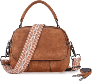 Small Crossbody Bags Purse for Women,Vegan Leather Shoulder Handbags Women Top Handle Satchel Bag with 2pcs Strap