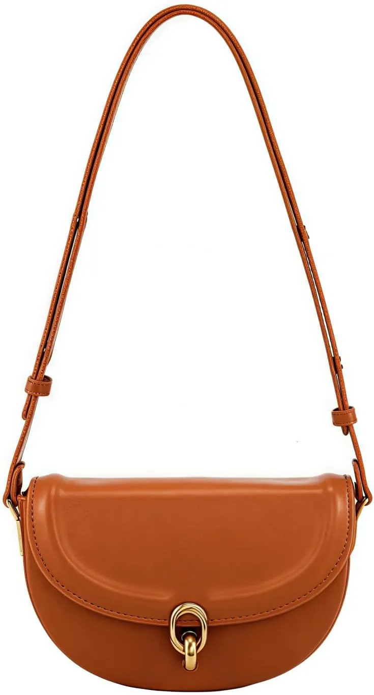 Small Saddle Bag for Women, Vintage Leather Crossbody Handbags, Mini Flap Satchel Purse