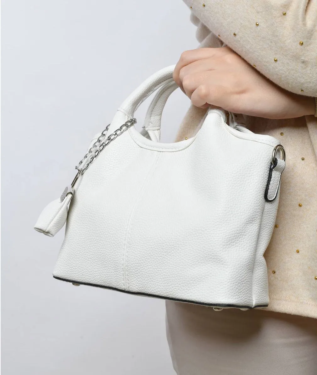 Small white bag with double top handles
