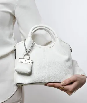 Small white bag with double top handles