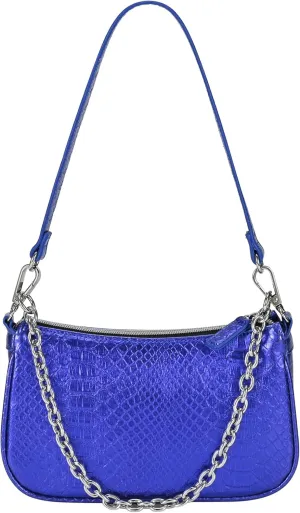 Snakeskin Shoulder Bag for Women, Small 90s Retro Clutch Purse, Mini Trendy Y2K Handbag