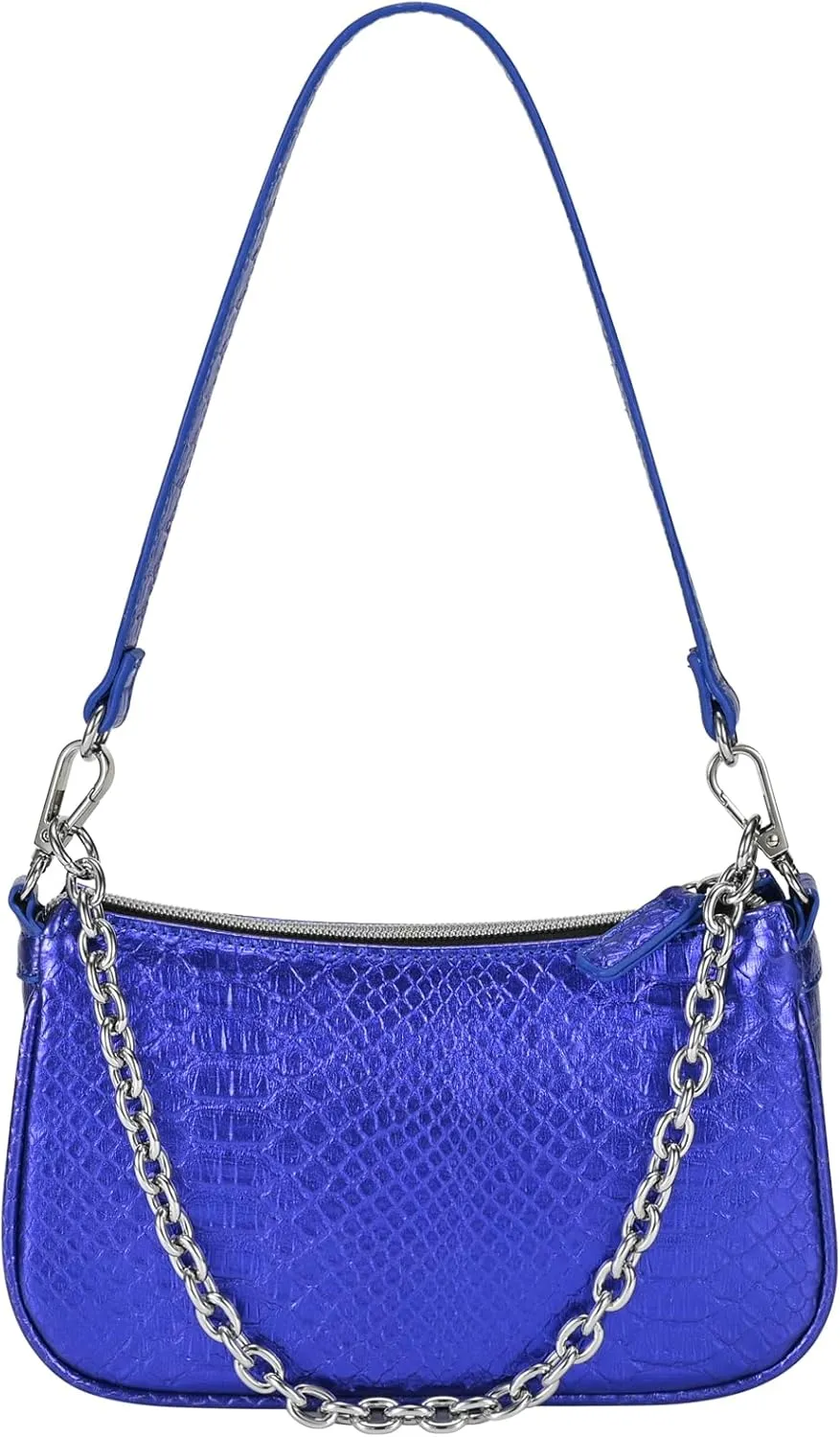 Snakeskin Shoulder Bag for Women, Small 90s Retro Clutch Purse, Mini Trendy Y2K Handbag