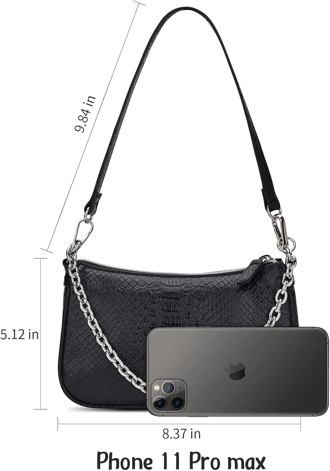 Snakeskin Shoulder Bag for Women, Small 90s Retro Clutch Purse, Mini Trendy Y2K Handbag