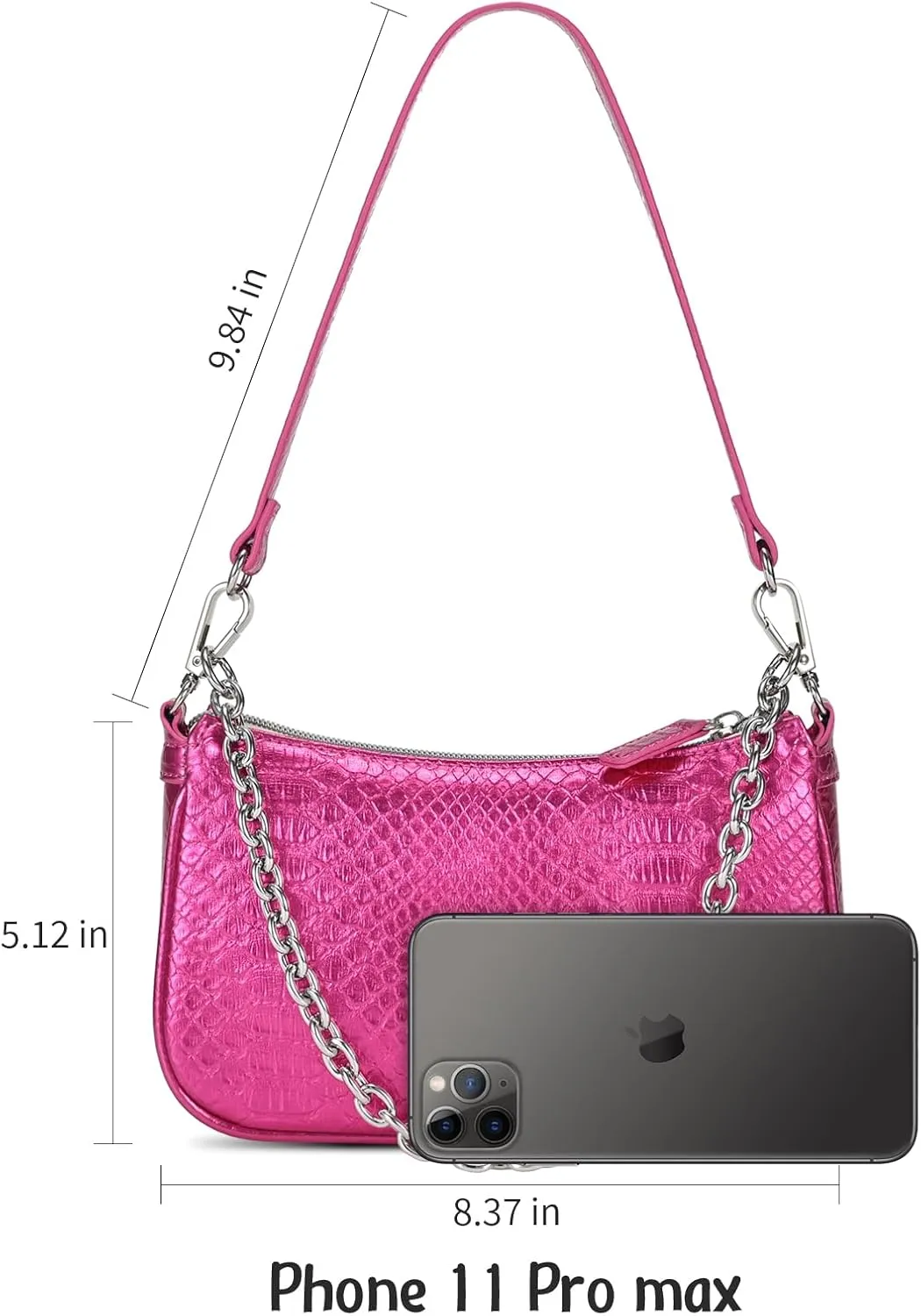 Snakeskin Shoulder Bag for Women, Small 90s Retro Clutch Purse, Mini Trendy Y2K Handbag