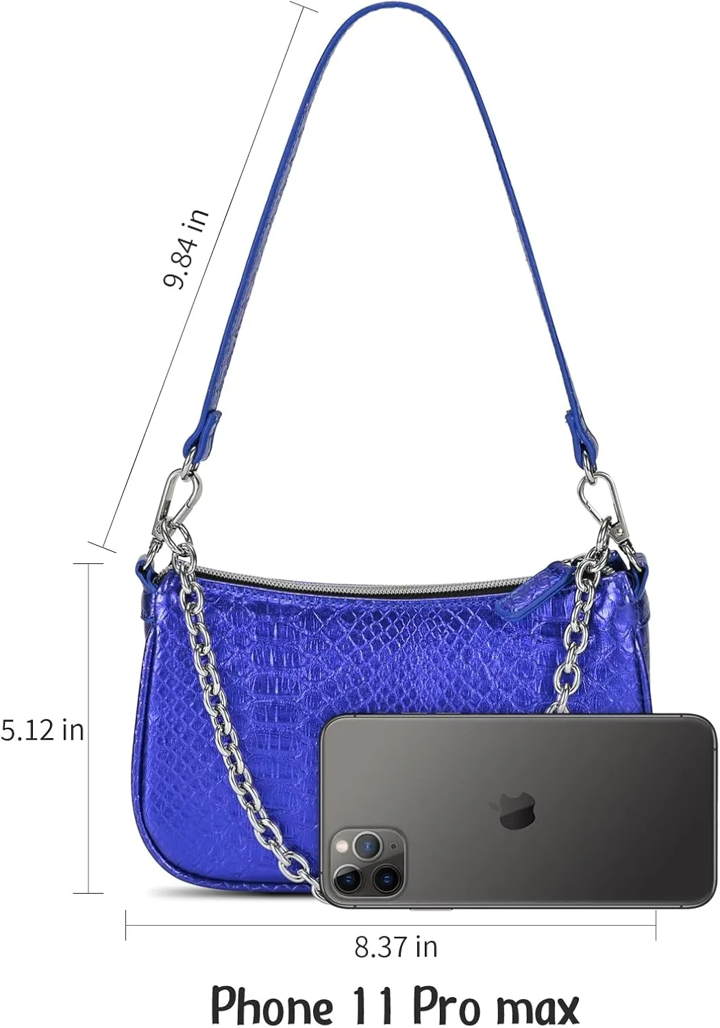 Snakeskin Shoulder Bag for Women, Small 90s Retro Clutch Purse, Mini Trendy Y2K Handbag