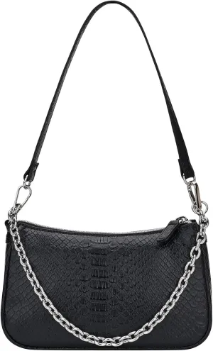 Snakeskin Shoulder Bag for Women, Small 90s Retro Clutch Purse, Mini Trendy Y2K Handbag