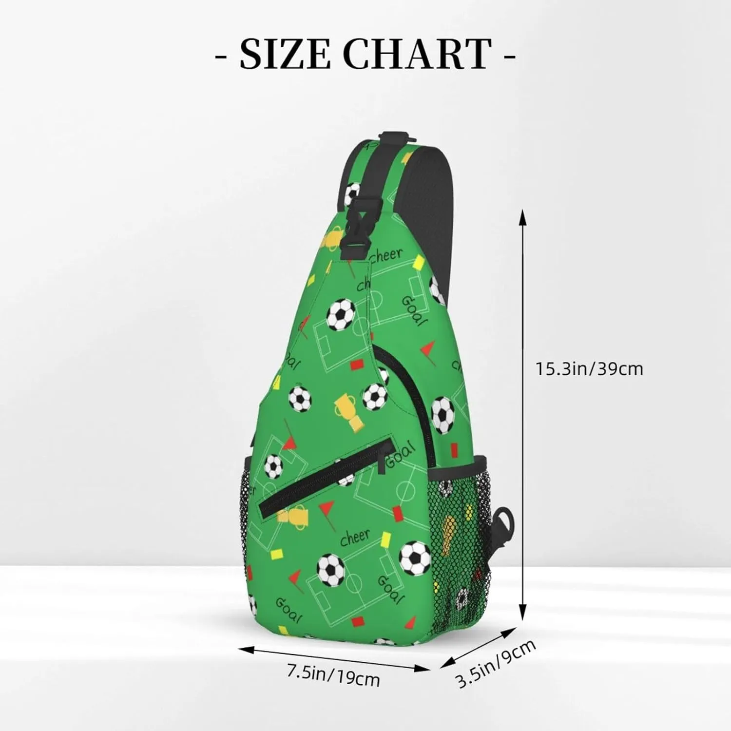 Soccer Football Crossbody Bag Adjustable Sling Bag Casual Chest Bags Travel Shoulder Backpack