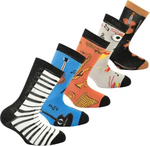 socks n socks-Kids 5-pair Fun Cool Cotton Colorful Dress Crew Socks Gift Box