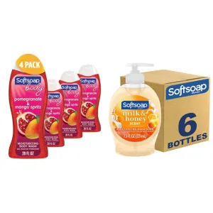 Softsoap Body Wash and Hand Soap Bundle (4 Items)