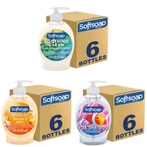Softsoap Moisturizing Liquid Hand Soap, Soothing Clean Aloe Vera-7.5 Fl Oz & Moisturizing Liquid Hand Soap, Milk and Honey, 7.5 Fluid Ounce & Liquid Hand Soap, Aquarium Series-7.5 Fl Oz