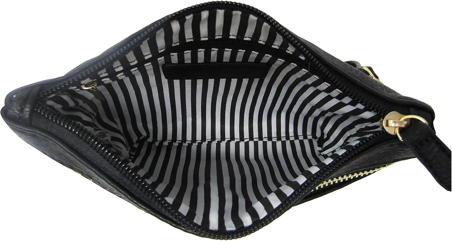 Solene Women's Detachable Wristlet Crossbody Bag With Multi Zipper Pockets
