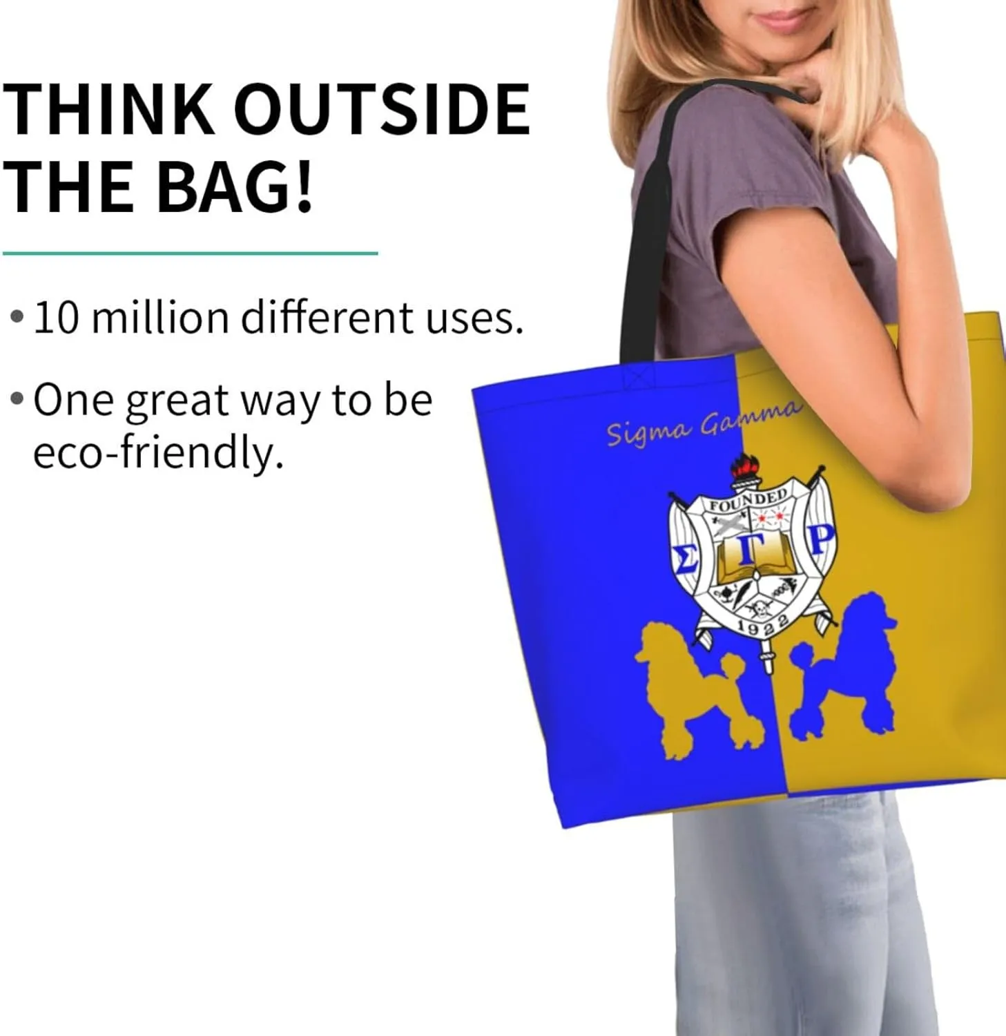 Sorority Tote Bag Sorority Gifts for Women 1922 Reusable Fashion Beach Bag Large Shoulder Shopping Bag