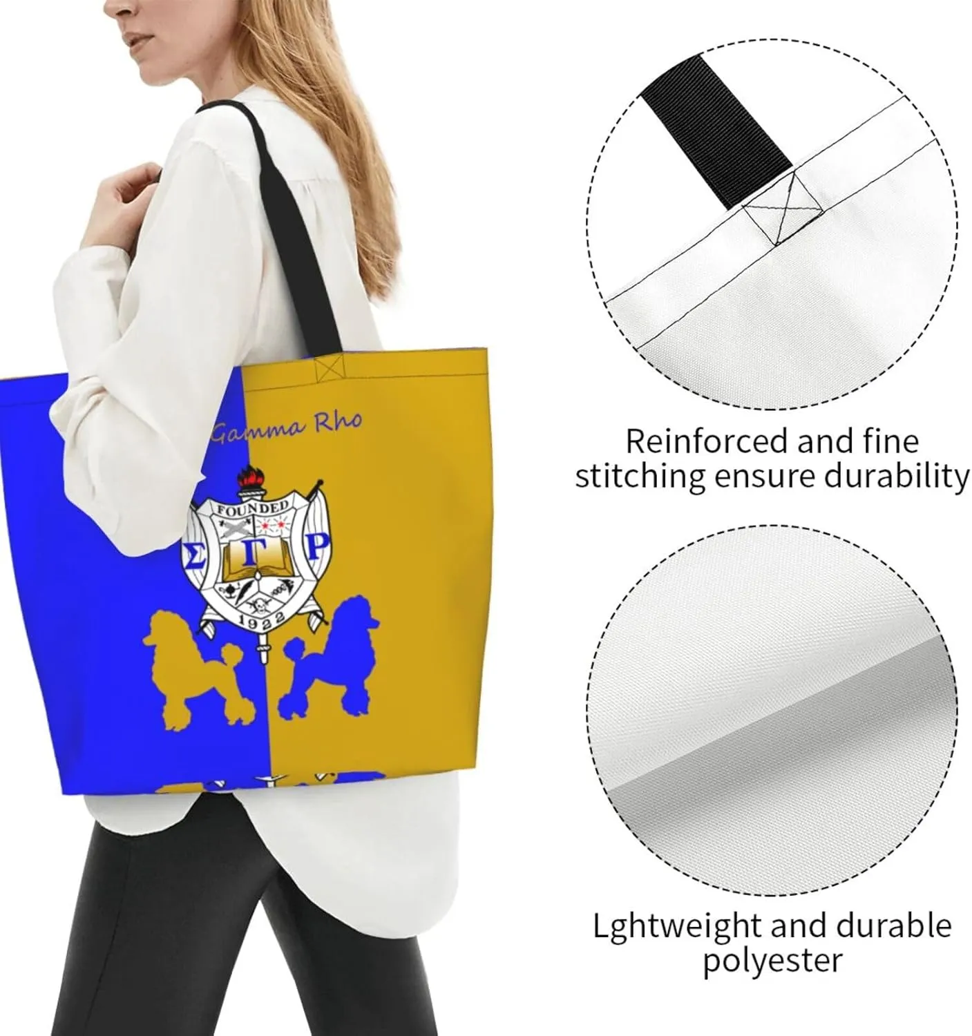 Sorority Tote Bag Sorority Gifts for Women 1922 Reusable Fashion Beach Bag Large Shoulder Shopping Bag