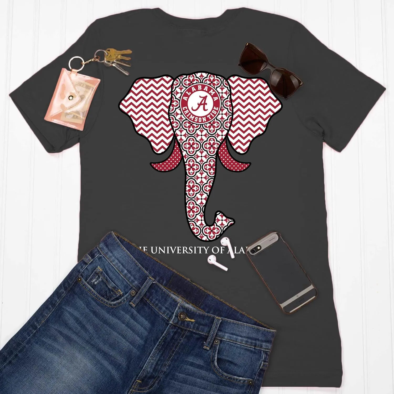 Southern Couture Alabama Crimson Tide Elephant Women's Classic Fit T-Shirt