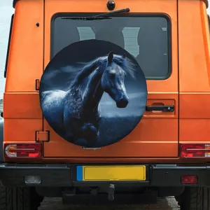 Spare Tire Cover Waterproof Dust-Proof Wheel Cover Windproof Tire Protector Blue Horse Tire Wheel Protector Rv Tire Covers Universal Size Fit for Trailers Camper Truck 15 inch