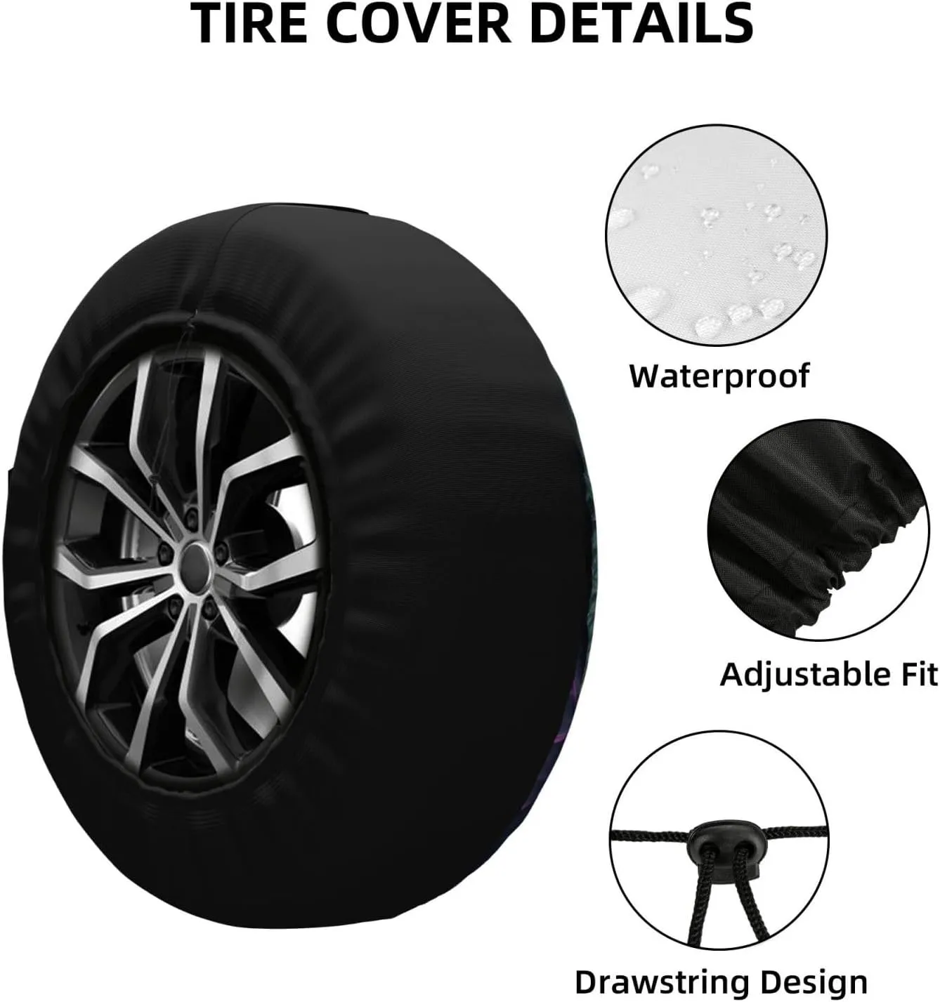 Spare Tire Cover Waterproof Dust-Proof Wheel Cover Windproof Tire Protector Bright Cabbage Tire Wheel Protector Rv Tire Covers Universal Size Fit for Trailers Camper Truck 16 inch
