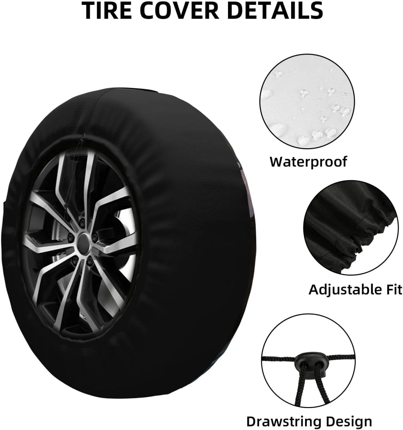 Spare Tire Cover Waterproof Dust-Proof Wheel Cover Windproof Tire Protector Cool Dragon Tire Wheel Protector Rv Tire Covers Universal Size Fit for Trailers Camper Truck 16 inch