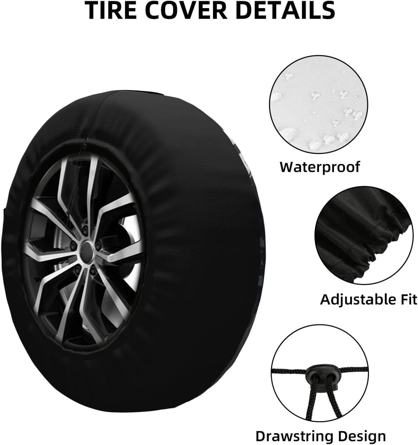 Spare Tire Cover Waterproof Dust-Proof Wheel Cover Windproof Tire Protector Gym Equipment Tire Wheel Protector Rv Tire Covers Universal Size Fit for Trailers Camper Truck 14 inch