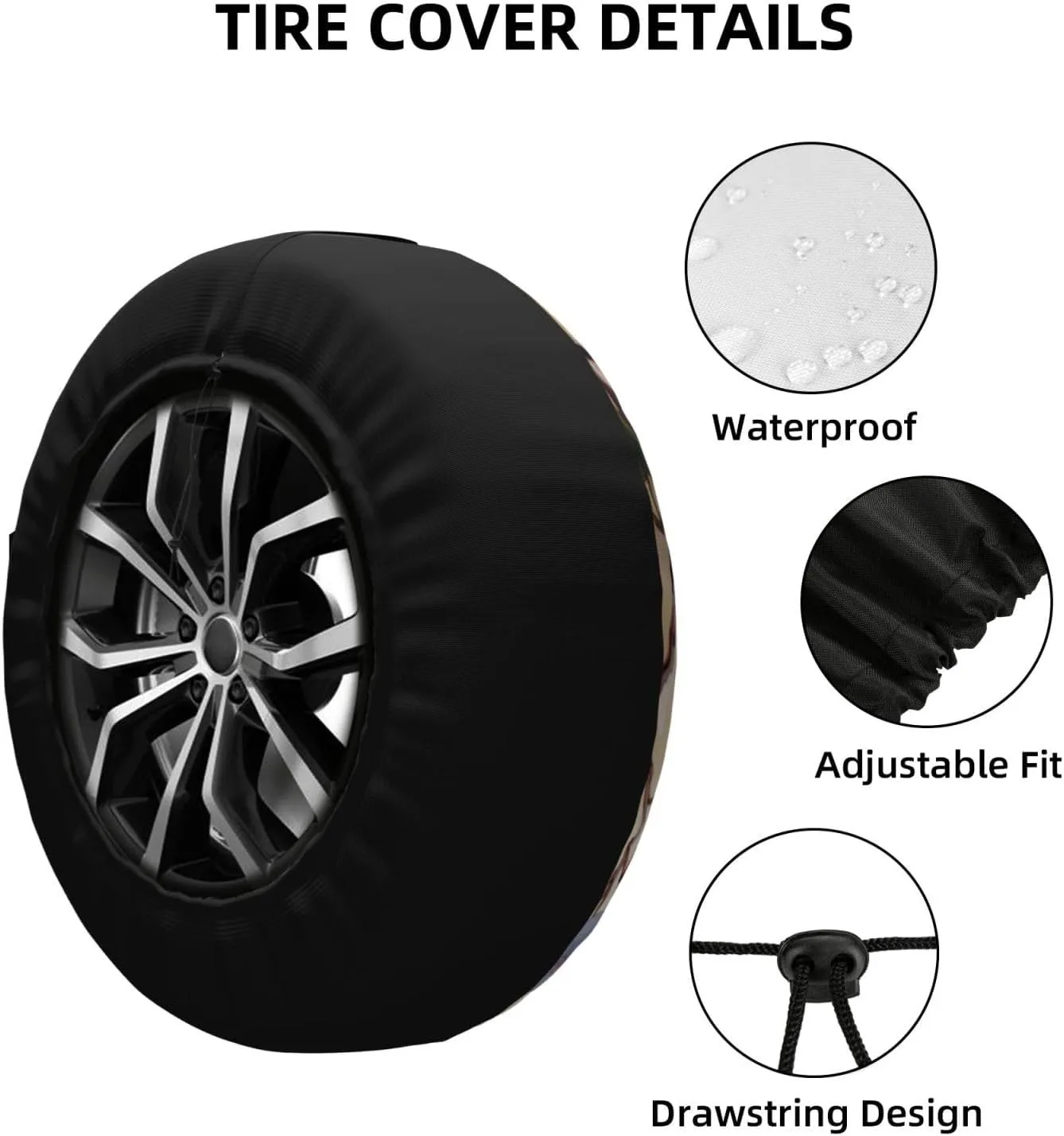 Spare Tire Cover Waterproof Dust-Proof Wheel Cover Windproof Tire Protector Happy Bluebirds Tire Wheel Protector Rv Tire Covers Universal Size Fit for Trailers Camper Truck 14 inch