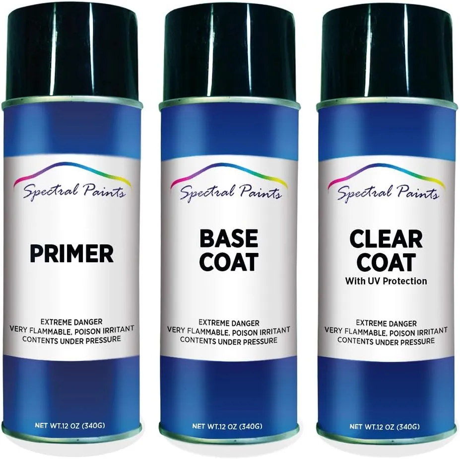 Spectral Paints Compatible/Replacement for Mini 900 Pure Silver Metallic - Aerosol Primer, Touch-Up Spray Paint & Clear