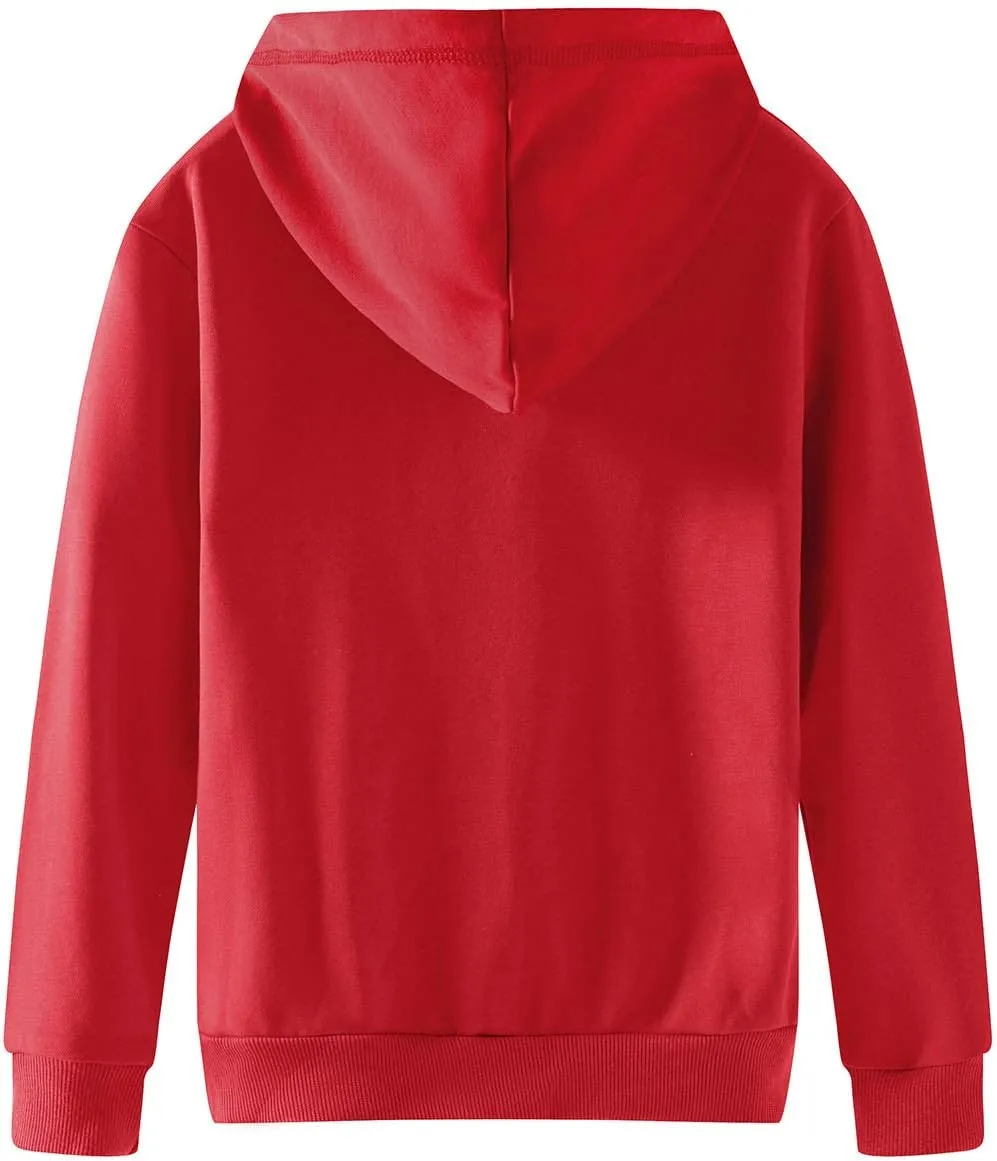 Spring&Gege Youth Solid Classic Hoodies Soft Hooded Full Zip Sweatshirts for Children (3-14 Years)
