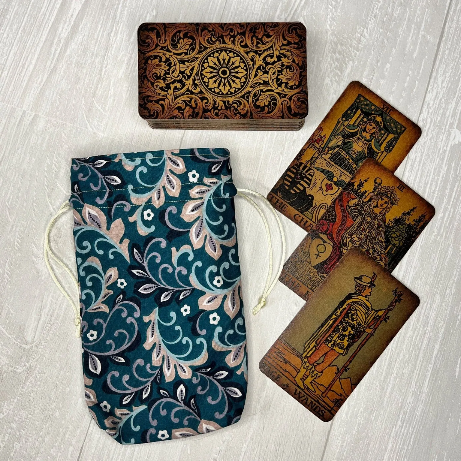 Standard Sized Floral Tarot Bag