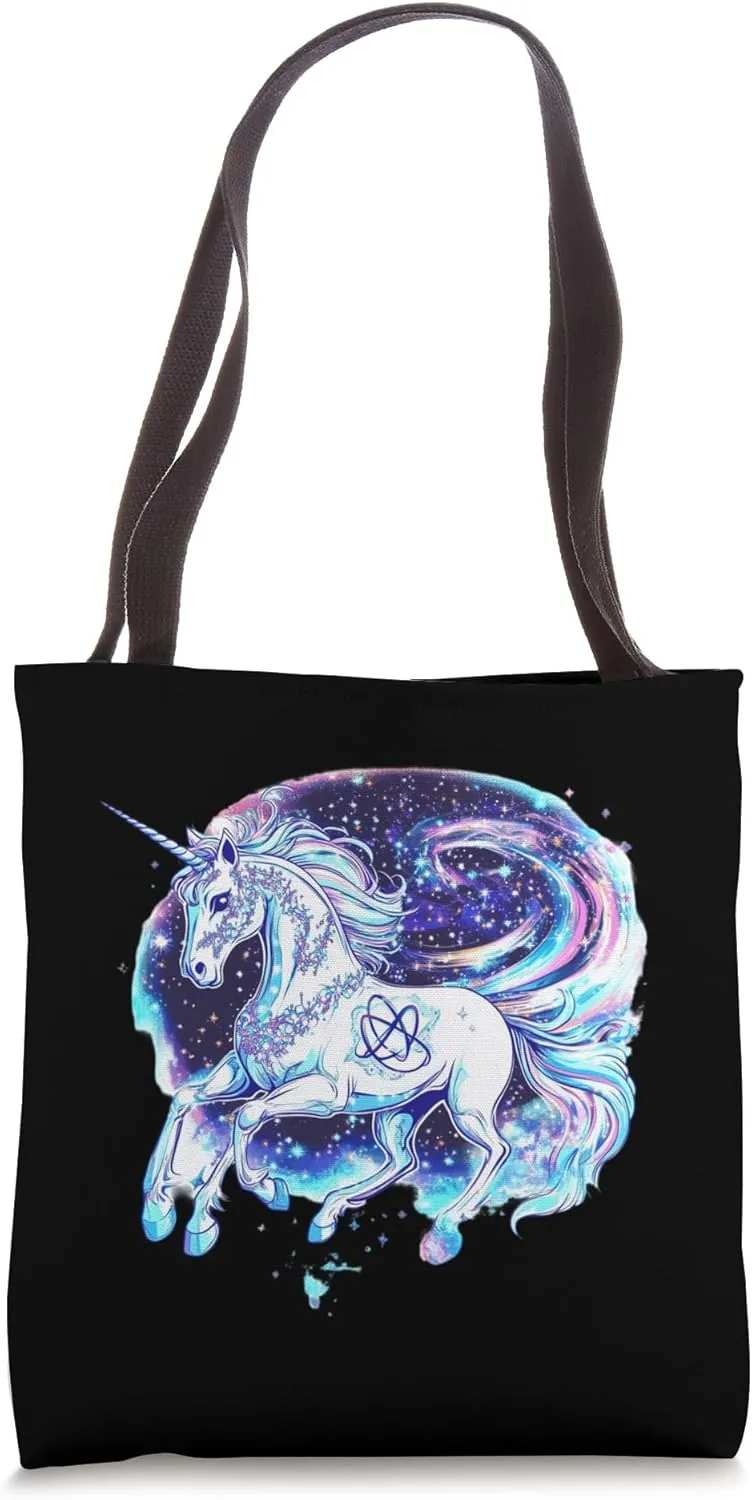 Starlit Unicorn with Circuit Mane | Cosmic Vector Tote Bag