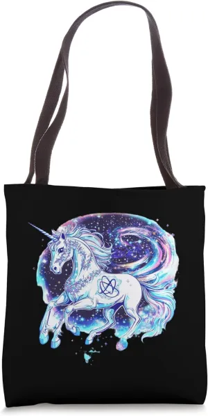 Starlit Unicorn with Circuit Mane | Cosmic Vector Tote Bag