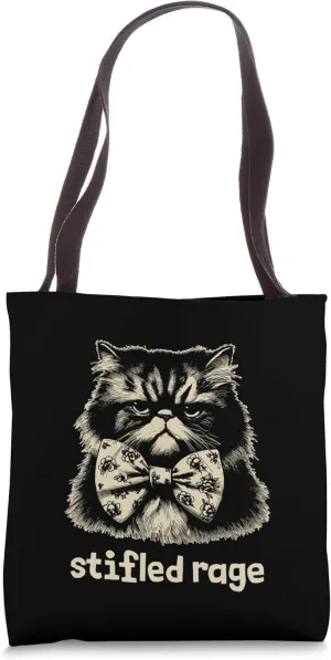Stifled Rage Funny Cat Angry Kitten Feline Animal Tote Bag