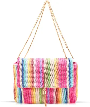 Straw Crossbody Handbag, Soft Underarm Shoulder Bag for Women - Large Capacity, Suitable for Vacation Travel Daily (Color)