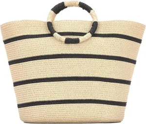 Straw Tote Bag for Women Straw Summer Beach Handbags Rattan Woven Straw Bag