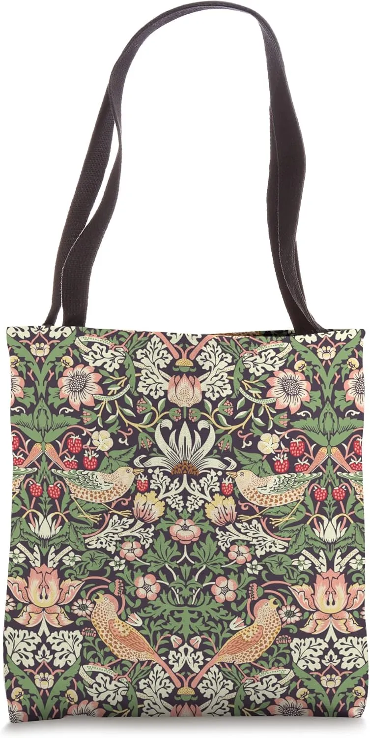 Strawberry Thief William Morris Art Nouveau Pattern Tote Bag