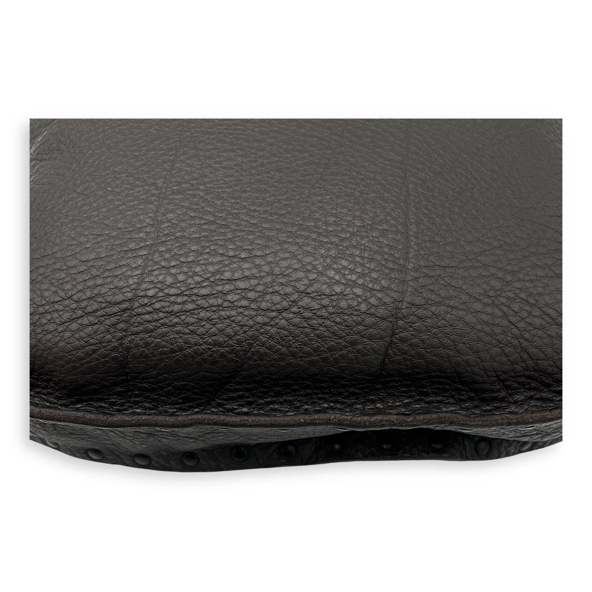 Studded Brown Crossbody Bag in Calfskin, Gunmetal hardware