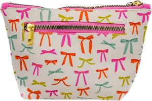 Studio Oh! Mothers Day Gifts Cosmetic Clutch - Makeup Organizer for Travel Size Toiletries - Metal Zippered Clutch Closes Securely - Water Resistant Vegan Leather - Put a Bow on It Clutch
