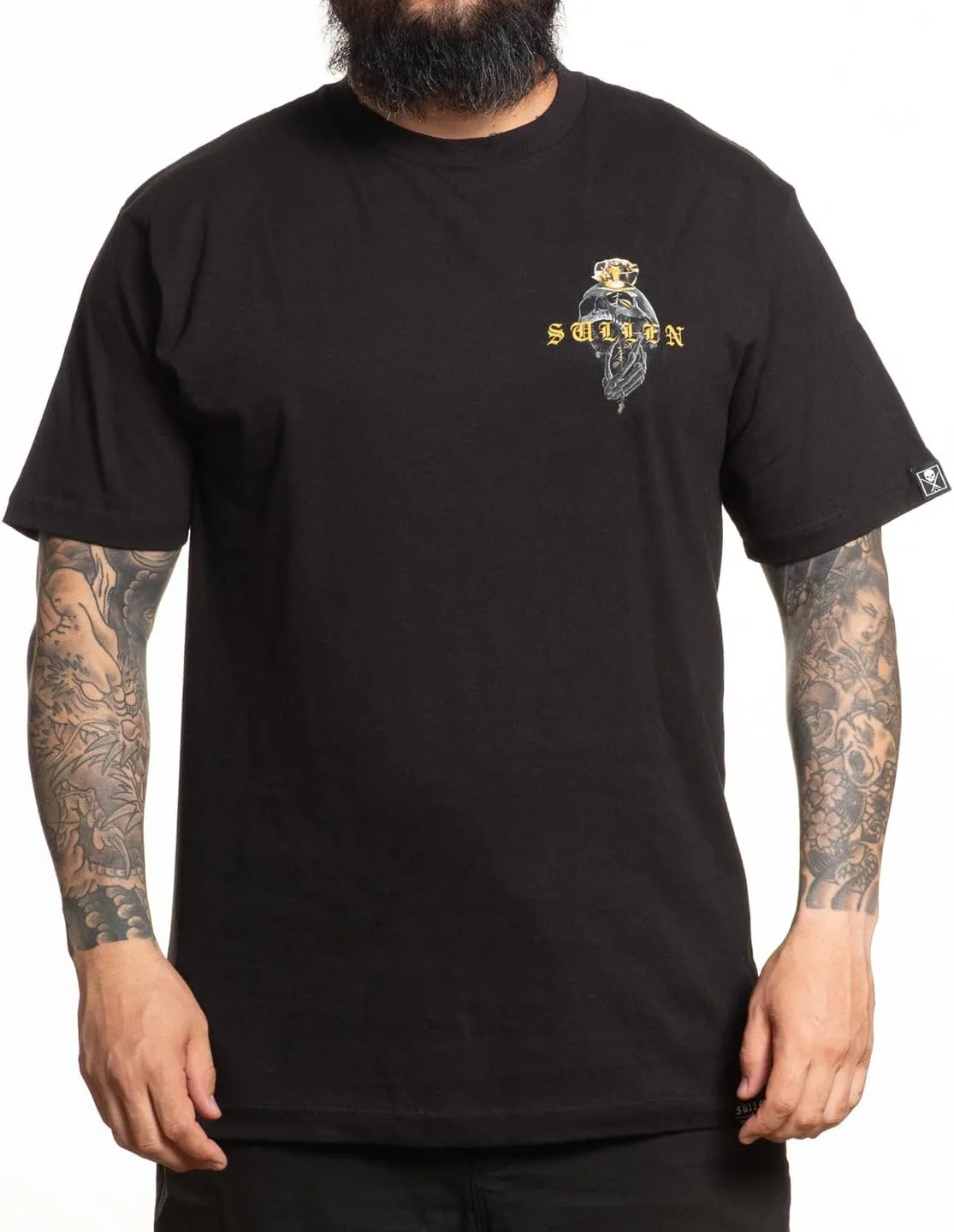 Sullen Men's Rose Gold Tattoo Lifestyle Graphic Standard Short Sleeve Tee Black