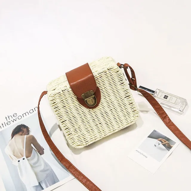 Summer Square Straw Bohemia Flexible Mulit Beach Circle Bag Handbags Handmade Versatile collection Rattan Women Round Handbag Woven Style Fashion Bag New