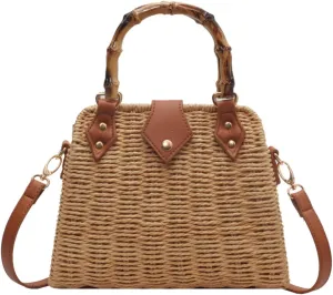 Summer Straw Bags for Women Straw Tote Bag Hand Woven Rattan Purse Beach Bag Hobo Bag 2024