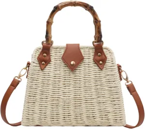 Summer Straw Bags for Women Straw Tote Bag Hand Woven Rattan Purse Beach Bag Hobo Bag 2024