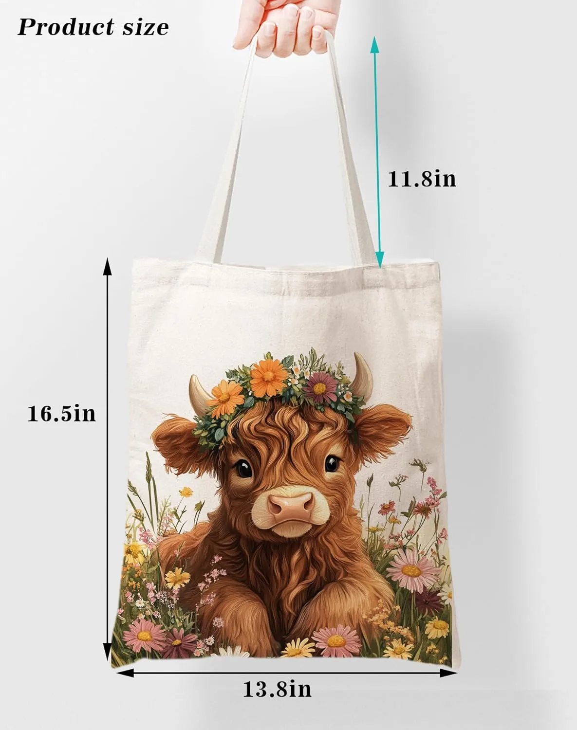 SUNFYCN Canvas Cotton Tote Bag for Women, Cat Tote Bag Reusable Grocery Bags Shopping Bags, Cute Tote Bag for Cat Lover