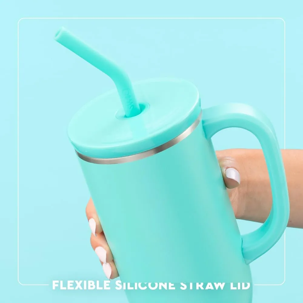 Swig Life 30oz Mega Mug, 30 oz Tumbler with Handle and Straw, Cup Holder Friendly, Dishwasher Safe, Extra Large Insulated Tumbler, Stainless Steel Water Bottle (Bride to Be)