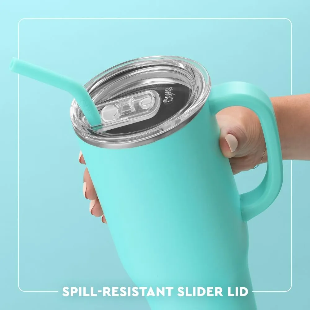 Swig Life 40oz Mega Mug, 40 oz Tumbler with Handle and Straw, Cup Holder Friendly, Dishwasher Safe, Extra Large Insulated Tumbler, Easter Basket Stuffers, Easter Gifts for Women (Bunny Trail)