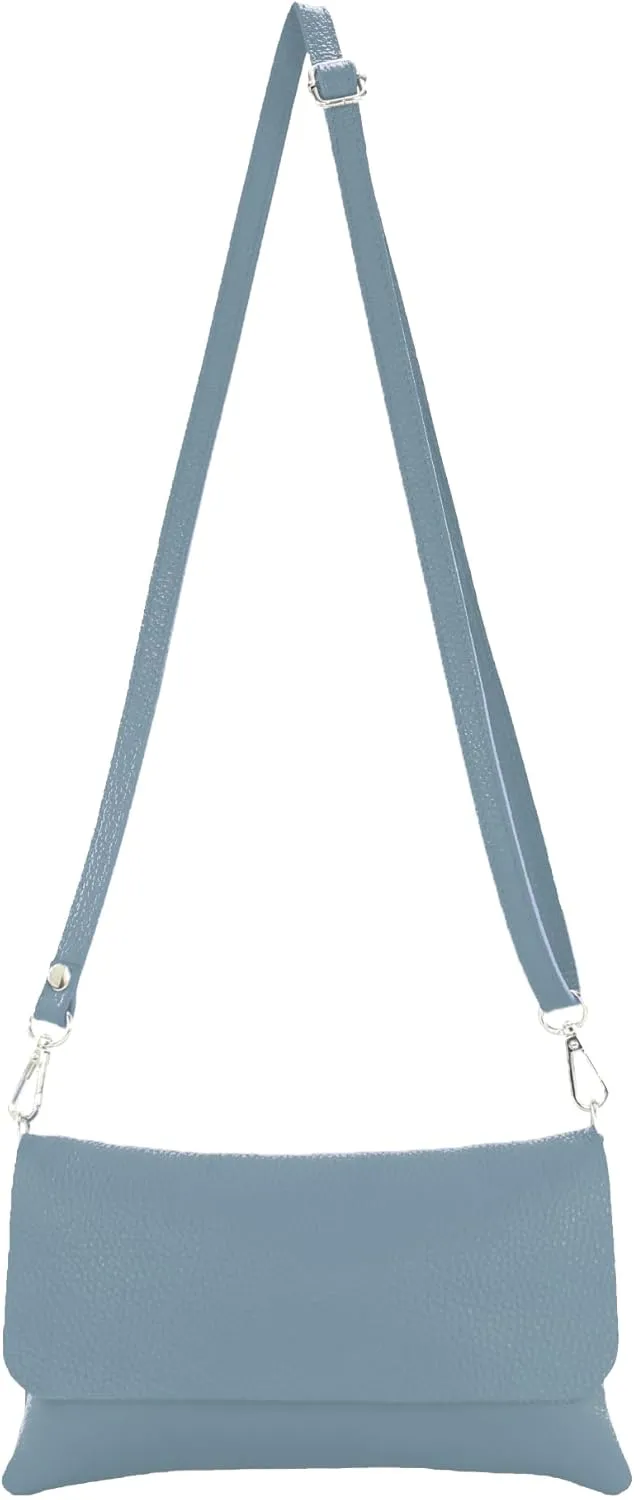 T226 - Italian leather clutch shoulder bag small