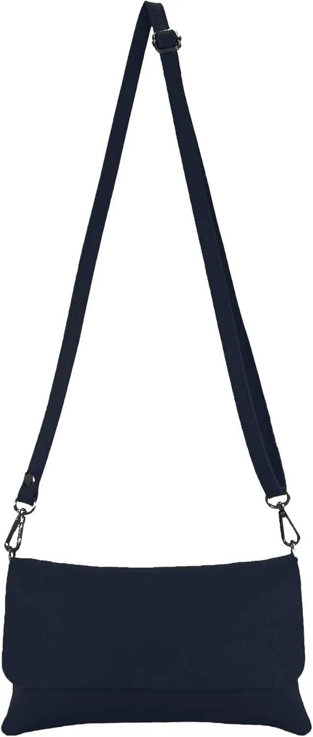 T226 - Italian leather clutch shoulder bag small