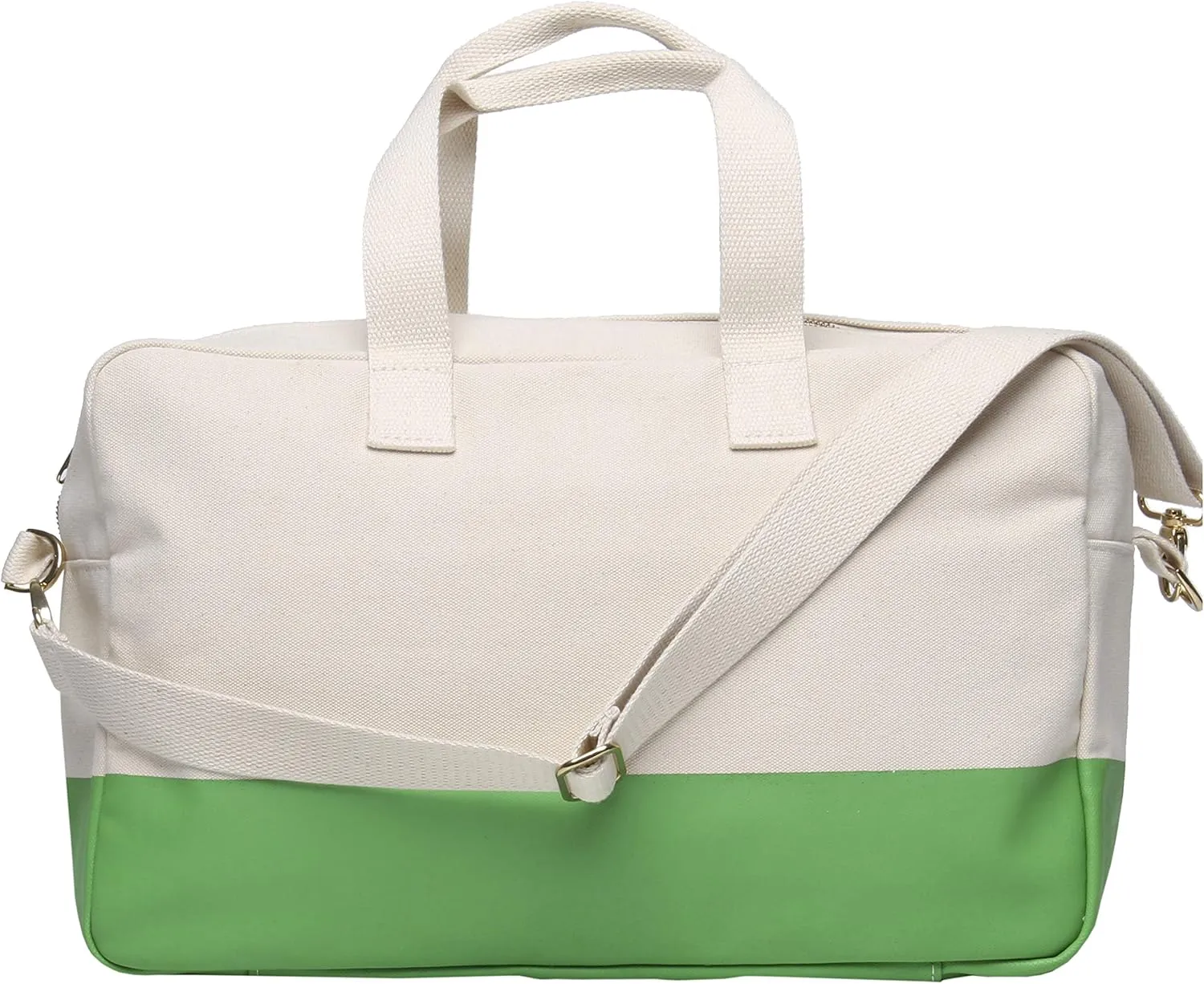 Tag&Crew Multi Pocket Canvas Travel Weekender Overnight Carry-on Shoulder Duffle Bag with Detachable Shoulder Strap - Green